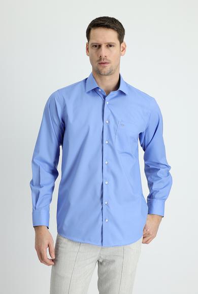 Erkek Giyim - AQUA MAVİSİ L Beden Uzun Kol Non Iron Klasik Pamuklu Gömlek