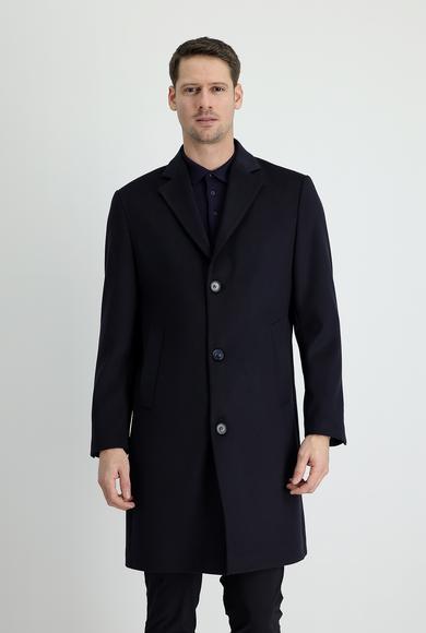 Erkek Giyim - KOYU LACİVERT 56 Beden Klasik Palto