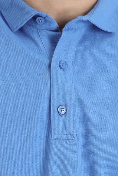 Erkek Giyim - HAVACI MAVİ S Beden Polo Yaka Regular Fit Pamuk Tişört