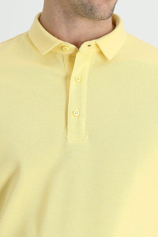 Erkek Giyim - Polo Yaka Slim Fit Pamuk Tişört