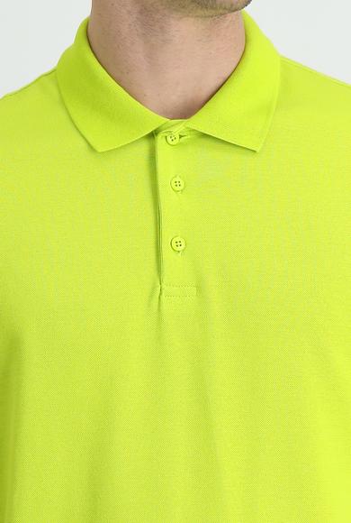 Erkek Giyim - FISTIK YEŞİLİ XL Beden Polo Yaka Regular Fit Pamuk Tişört