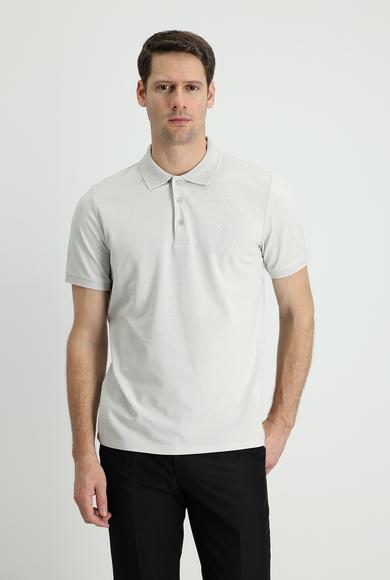 Erkek Giyim - TAŞ 3X Beden Polo Yaka Slim Fit Nakışlı Pamuk Tişört