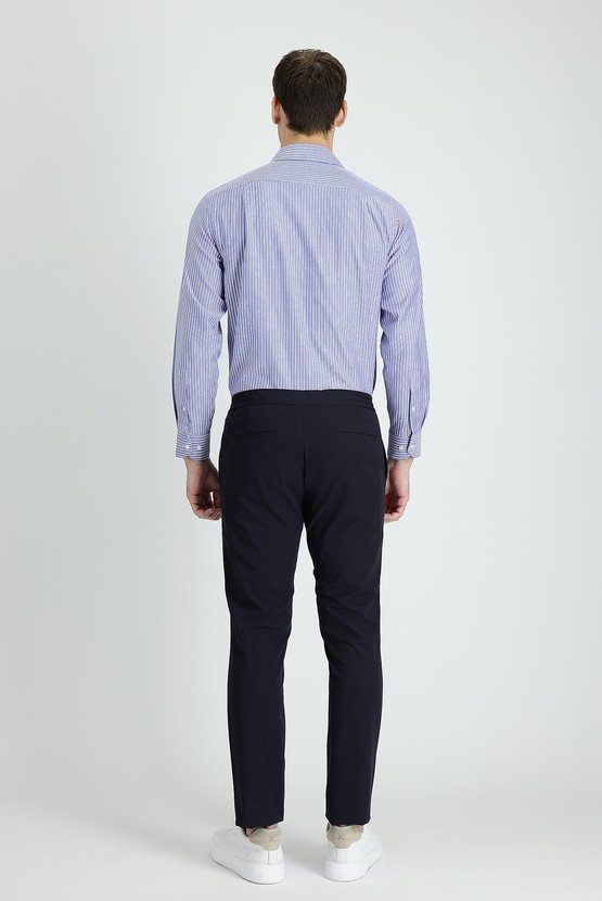 Erkek Giyim - Techno-Line Slim Fit Dar Kesim Beli Lastikli İpli Likralı Kumaş Pantolon