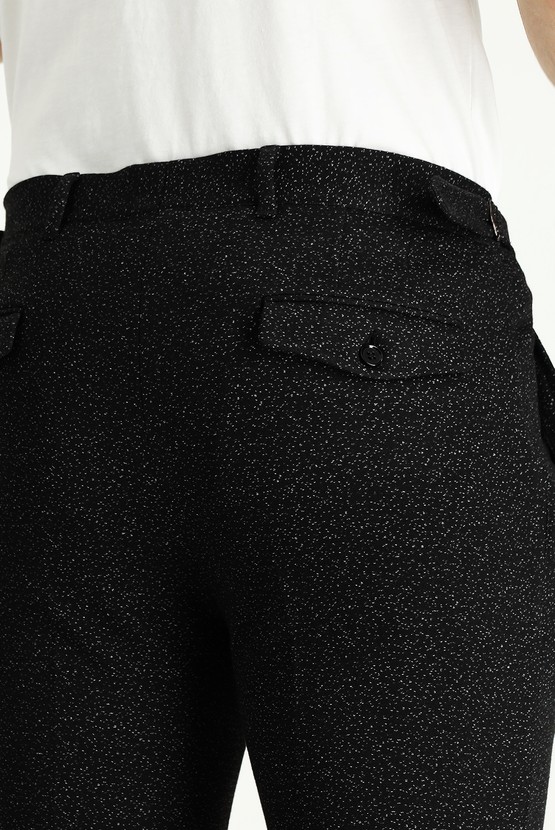 Erkek Giyim - Super Slim Fit Ekstra Dar Kesim Desenli Likralı Kanvas / Chino Pantolon