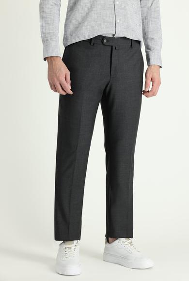 Erkek Giyim - ORTA ANTRASİT 62 Beden Yünlü Klasik Kumaş Pantolon