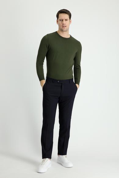 Erkek Giyim - KOYU LACİVERT 50 Beden Yünlü Klasik Pantolon