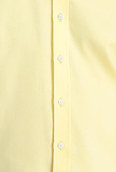 Erkek Giyim - AÇIK SARI M Beden Uzun Kol Slim Fit Oxford Pamuk Gömlek