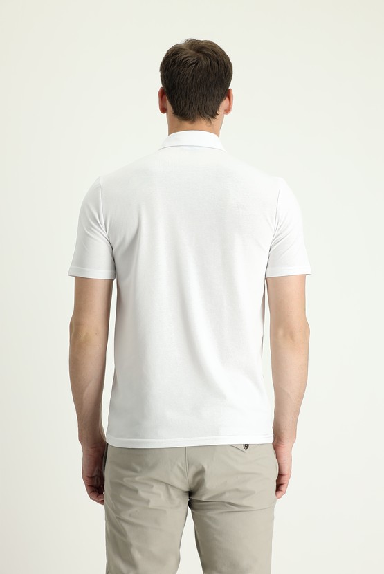 Erkek Giyim - Polo Yaka Regular Fit Nakışlı Pamuklu Tişört
