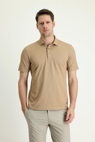 Erkek Giyim - ORTA VİZON 3X Beden Polo Yaka Regular Fit Nakışlı Pamuklu Tişört