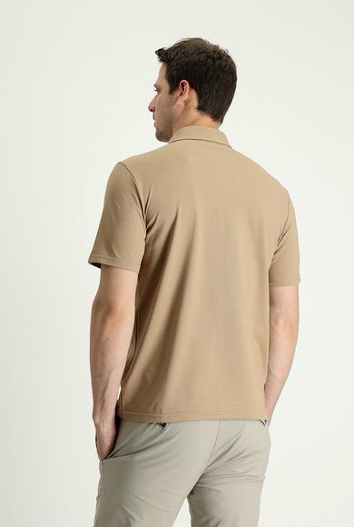 Erkek Giyim - ORTA VİZON 4X Beden Polo Yaka Regular Fit Nakışlı Pamuklu Tişört