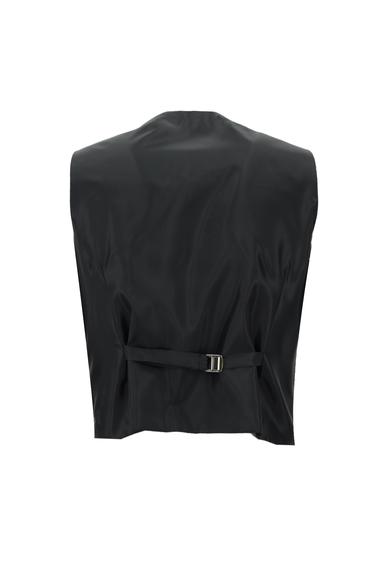 Erkek Giyim - SİYAH 50 Beden Süper Slim Fit Klasik Kareli Yelekli Takım Elbise