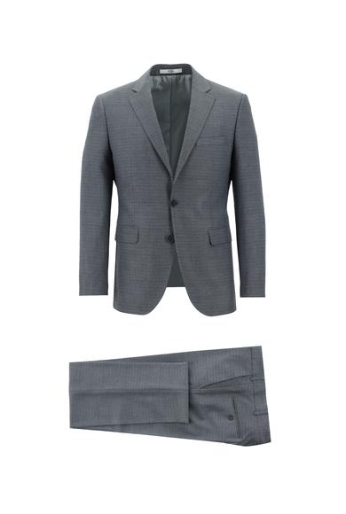 Erkek Giyim - ORTA FÜME 58 Beden Slim Fit Klasik Takım Elbise