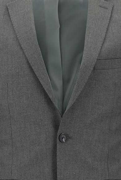 Erkek Giyim - KOYU FÜME 52 Beden Süper Slim Fit Klasik Takım Elbise