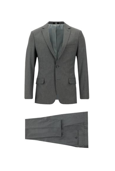 Erkek Giyim - KOYU FÜME 52 Beden Süper Slim Fit Klasik Takım Elbise