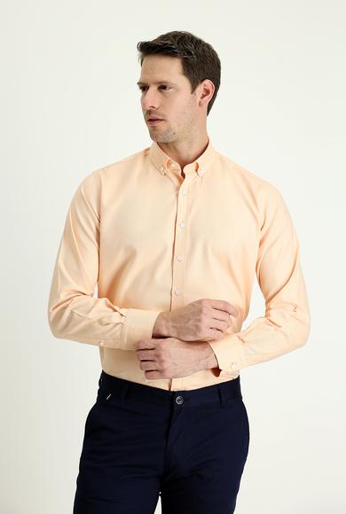 Erkek Giyim - YAVRU AĞZI 3X Beden Uzun Kol Regular Fit Oxford Pamuk Gömlek