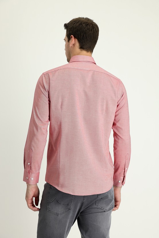 Erkek Giyim - Uzun Kol Slim Fit Dar Kesim Oxford Pamuk Gömlek