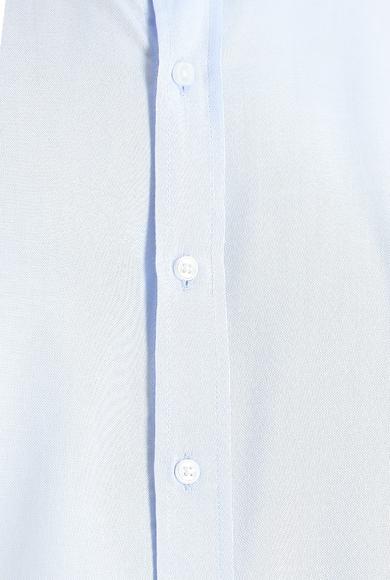Erkek Giyim - UÇUK MAVİ 3X Beden Uzun Kol Regular Fit Oxford Pamuk Gömlek
