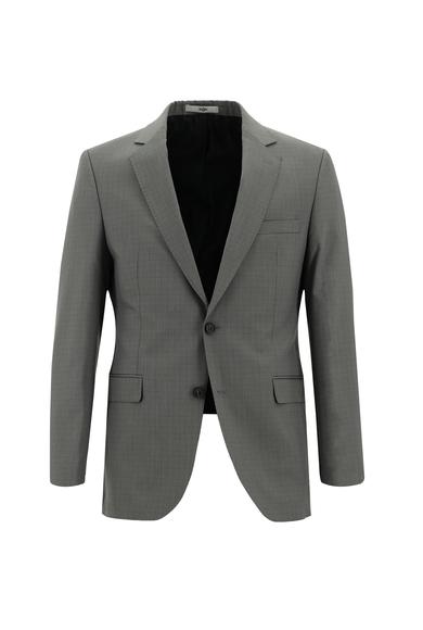 Erkek Giyim - AÇIK VİZON 52 Beden Slim Fit Klasik Desenli Takım Elbise