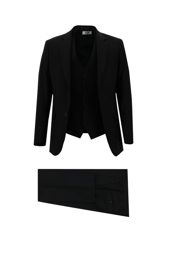 Erkek Giyim - Slim Fit Klasik Yelekli Takım Elbise