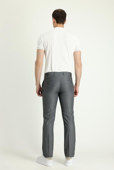 Erkek Giyim - ORTA GRİ 46 Beden Slim Fit Dar Kesim Klasik Kumaş Pantolon