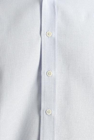 Erkek Giyim - UÇUK MAVİ S Beden Uzun Kol Slim Fit Desenli Spor Pamuklu Gömlek