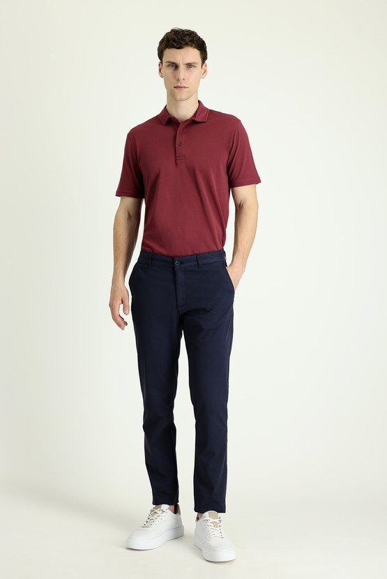 Erkek Giyim - Slim Fit Likralı Kanvas / Chino Pantolon
