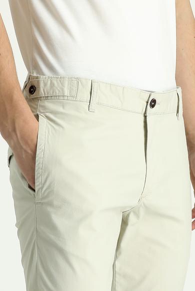 Erkek Giyim - KREM 46 Beden Slim Fit Likralı Kanvas / Chino Pantolon