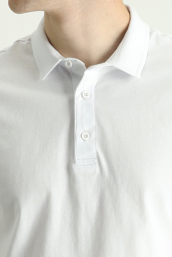 Erkek Giyim - Polo Yaka Regular Fit Nakışlı Süprem Pamuk Tişört