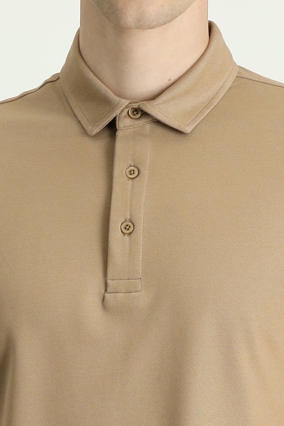 Erkek Giyim - Polo Yaka Regular Fit Nakışlı Pamuklu Tişört