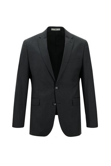 Erkek Giyim - ORTA ANTRASİT 52 Beden Super Slim Fit Ekstra Dar Kesim Klasik Yün Takım Elbise
