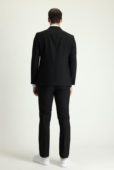 Erkek Giyim - SİYAH 44 Beden Slim Fit Klasik Takım Elbise