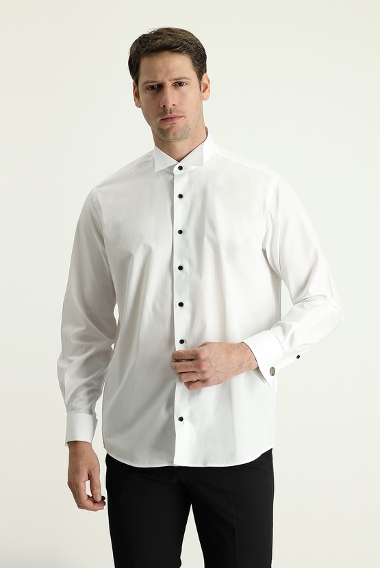 Erkek Giyim - Ata Yaka Klasik Pamuk Gömlek