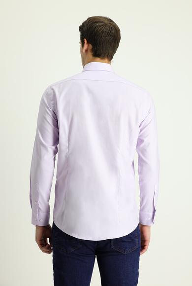Erkek Giyim - LİLA L Beden Uzun Kol Slim Fit Oxford Pamuk Gömlek