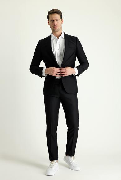 Erkek Giyim - SİYAH 60 Beden Slim Fit Dar Kesim Klasik Takım Elbise