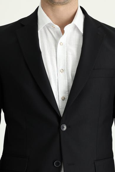 Erkek Giyim - SİYAH 60 Beden Slim Fit Dar Kesim Klasik Takım Elbise