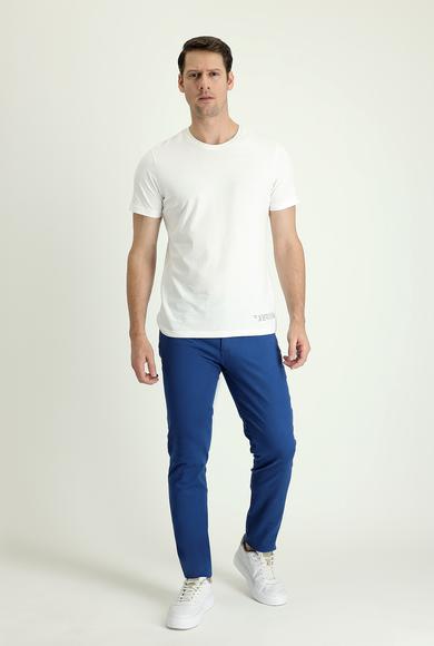 Erkek Giyim - HAVACI MAVİ 58 Beden Regular Fit Likralı Kanvas / Chino Pantolon