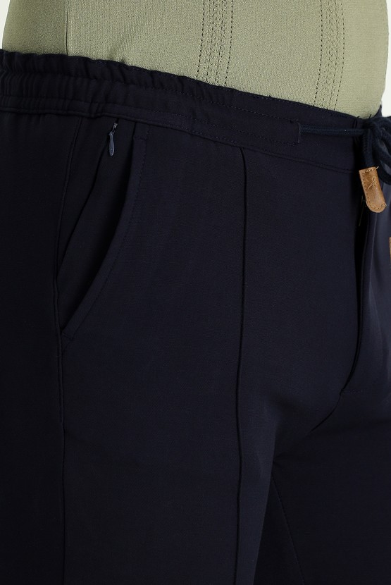 Erkek Giyim - Slim Fit Beli Lastikli İpli Likralı Pantolon