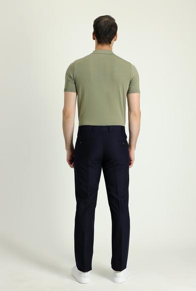Erkek Giyim - SİYAH LACİVERT 46 Beden Slim Fit Klasik Pantolon