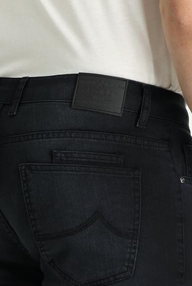 Erkek Giyim - SİYAH 54 Beden Süper Slim Fit Likralı Denim Pantolon