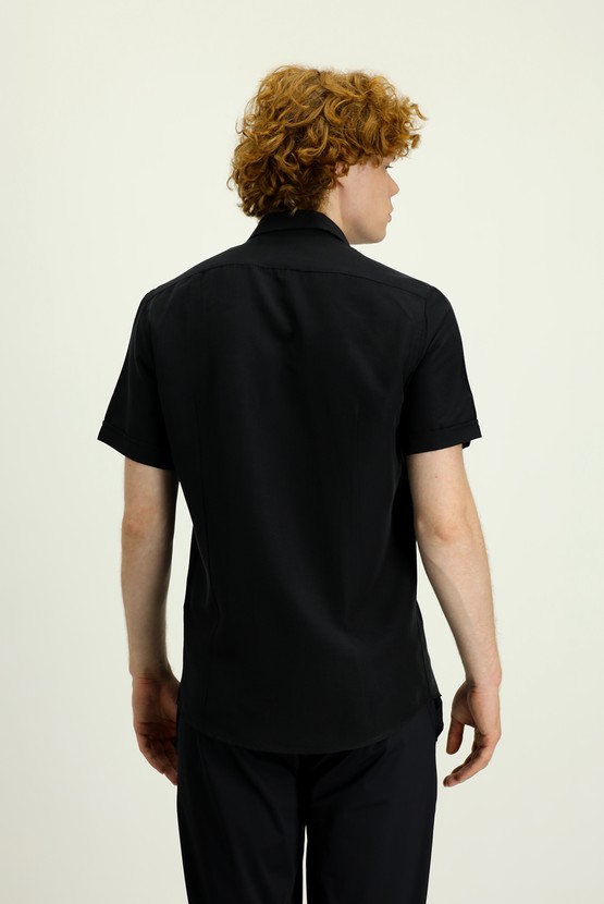 Erkek Giyim - Techno-Line Kısa Kol Slim Fit Dar Kesim Gömlek