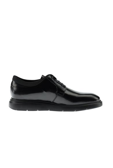 Erkek Giyim - Siyah 42 Beden Bağcıklı Casual Deri Ayakkabı