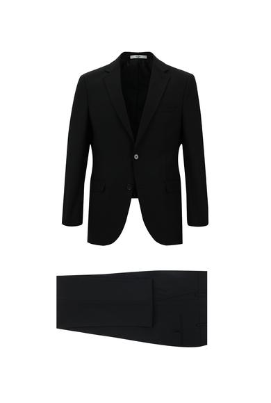 Erkek Giyim - SİYAH 50 Beden Slim Fit Klasik Takım Elbise