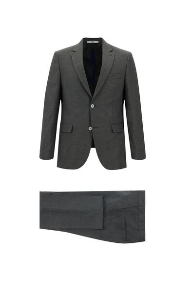 Erkek Giyim - KOYU FÜME 58 Beden Slim Fit Klasik Takım Elbise