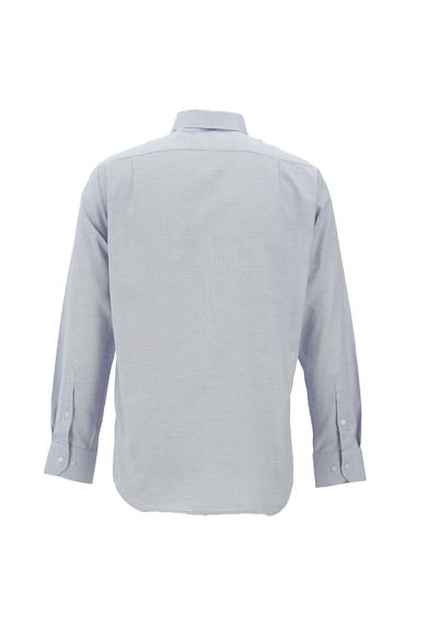 Erkek Giyim - MAVİ M Beden Uzun Kol Klasik Desenli Pamuklu Gömlek