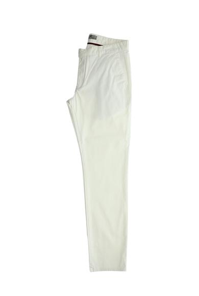 Erkek Giyim - BEYAZ 52 Beden Regular Fit Likralı Kanvas / Chino Pantolon