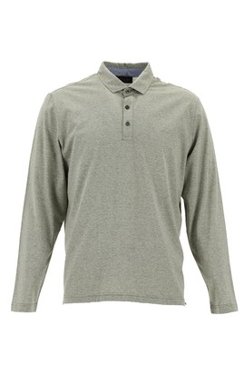 Polo Yaka Düğmeli Merserize Pamuklu Sweatshirt