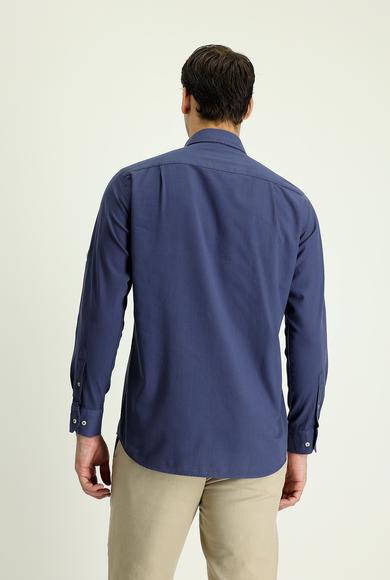 Erkek Giyim - İNDİGO 4X Beden Uzun Kol Regular Fit Pamuk Spor Gömlek