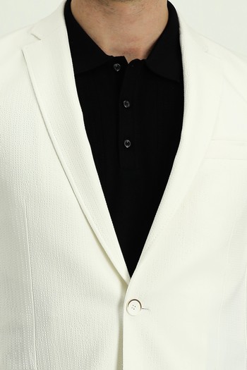 Krem
      
      Süper Slim Fit Desenli Spor Ceket_3