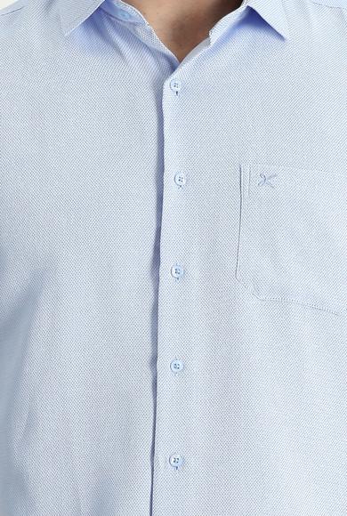 Erkek Giyim - UÇUK MAVİ XXL Beden Kısa Kol Regular Fit Pamuklu Gömlek