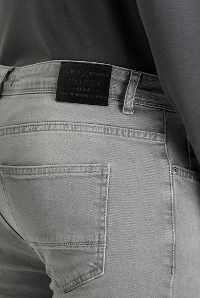 Erkek Giyim - AÇIK GRİ 46 Beden Süper Slim Fit Likralı Denim Pantolon